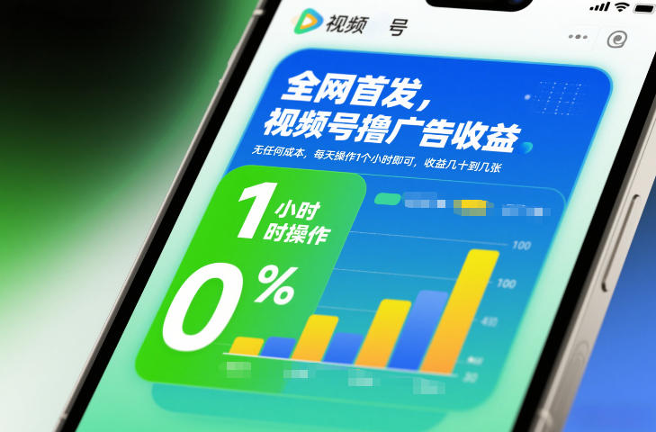 全网首发，视频号撸广告收益，无任何成本，每天操作1个小时即可，收益几十到几张-HEIXMI（中国站）