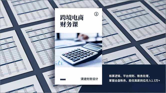 跨境电商财务课，核算逻辑、平台规则、账务处理，掌握全盘账务，胜任高薪岗位月入1.5万+-HEIXMI（中国站）