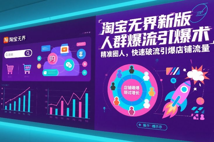 淘宝无界新版人群爆流引爆术，精准圈人，快速破流引爆店铺流量-HEIXMI（中国站）