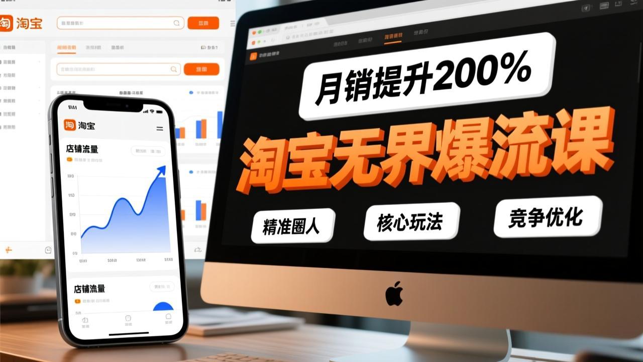 淘宝无界爆流课，精准圈人、核心玩法、竞争优化，快速引爆店铺流量，月销提升200%-HEIXMI（中国站）
