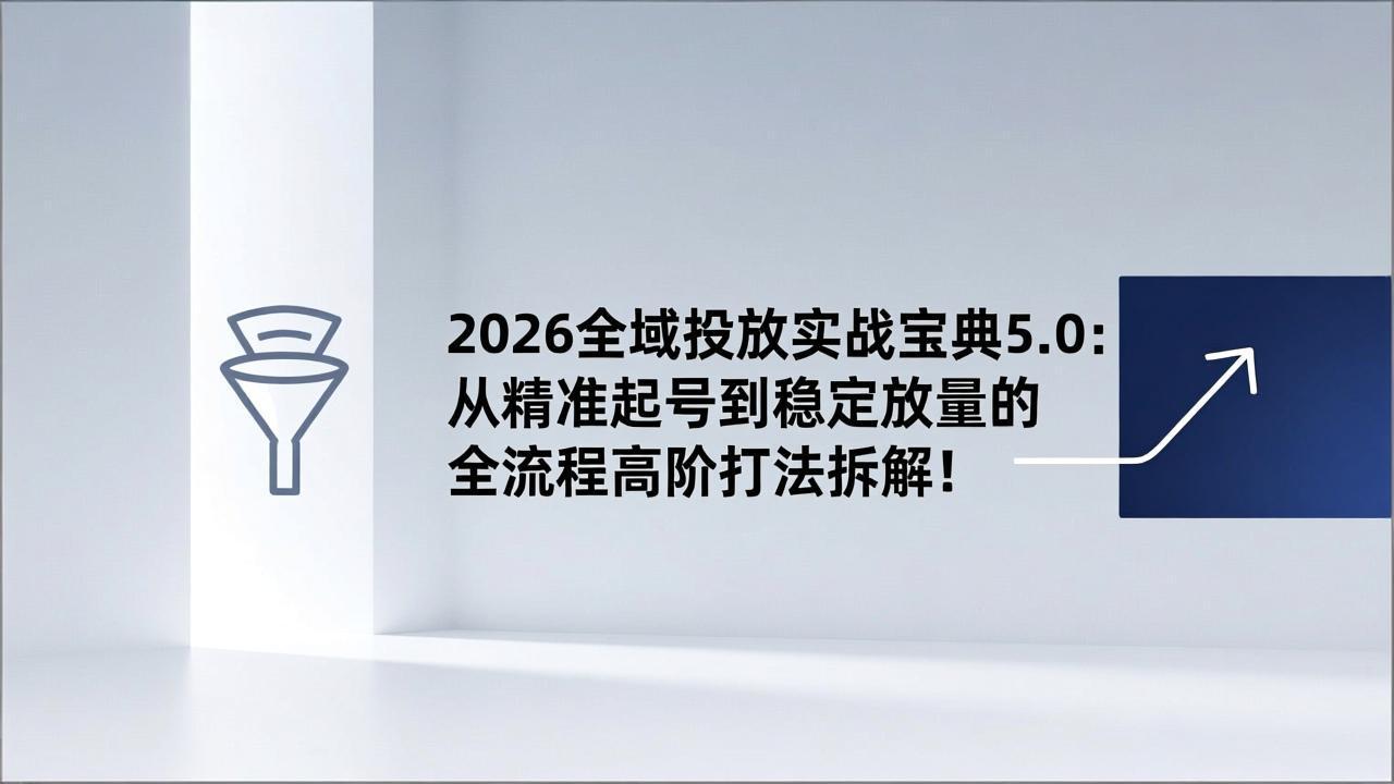 2026全域投放实战宝典5.0：从精准起号到稳定放量的全流程高阶打法拆解！-HEIXMI（中国站）