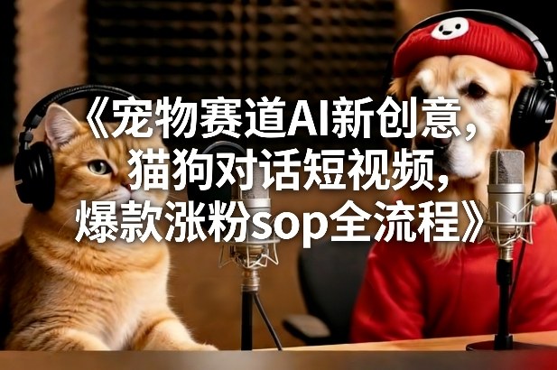 宠物赛道AI新创意，猫狗对话短视频，爆款涨粉sop全流程-HEIXMI（中国站）