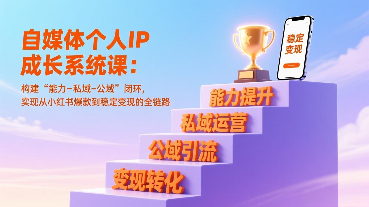 自媒体个人IP成长系统课：构建“能力-私域-公域”闭环，实现从小红书爆款到稳定变现的全链路-HEIXMI（中国站）