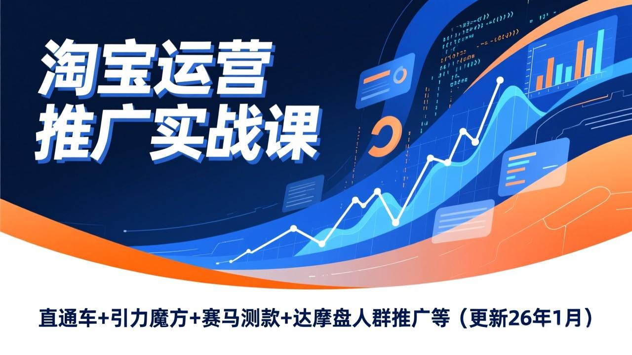 淘宝运营推广实战课，直通车+引力魔方+赛马测款+达摩盘人群推广等(更新26年1月-HEIXMI（中国站）