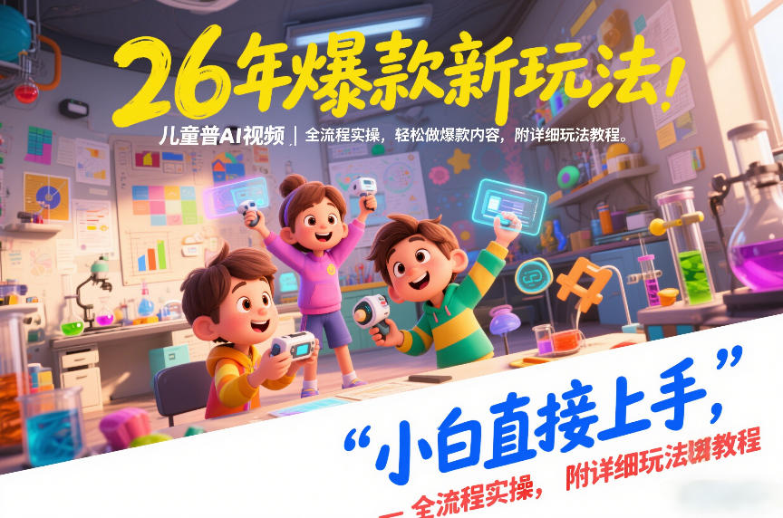 26年爆款新玩法，儿童科普AI视频，全流程实操，轻松做爆款内容，小白直接上手，附详细玩法教程-HEIXMI（中国站）