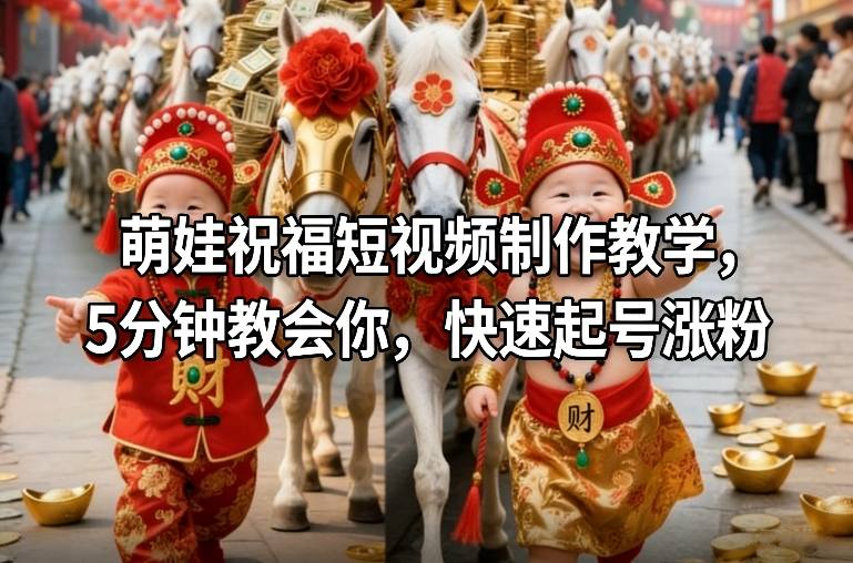 萌娃祝福短视频制作教学，5分钟教会你，快速起号涨粉-HEIXMI（中国站）