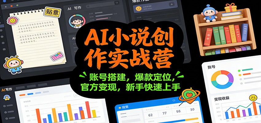 AI小说创作实战营：账号搭建，爆款定位，官方变现，新手快速上手-HEIXMI（中国站）