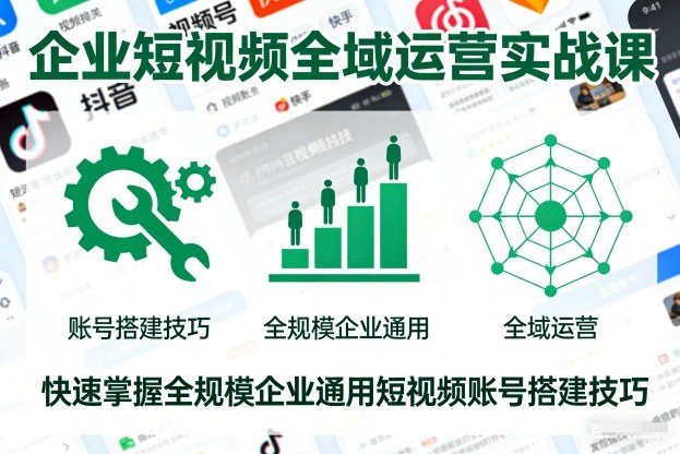 企业短视频全域运营实战课，快速掌握全规模企业通用短视频账号搭建技巧-HEIXMI（中国站）