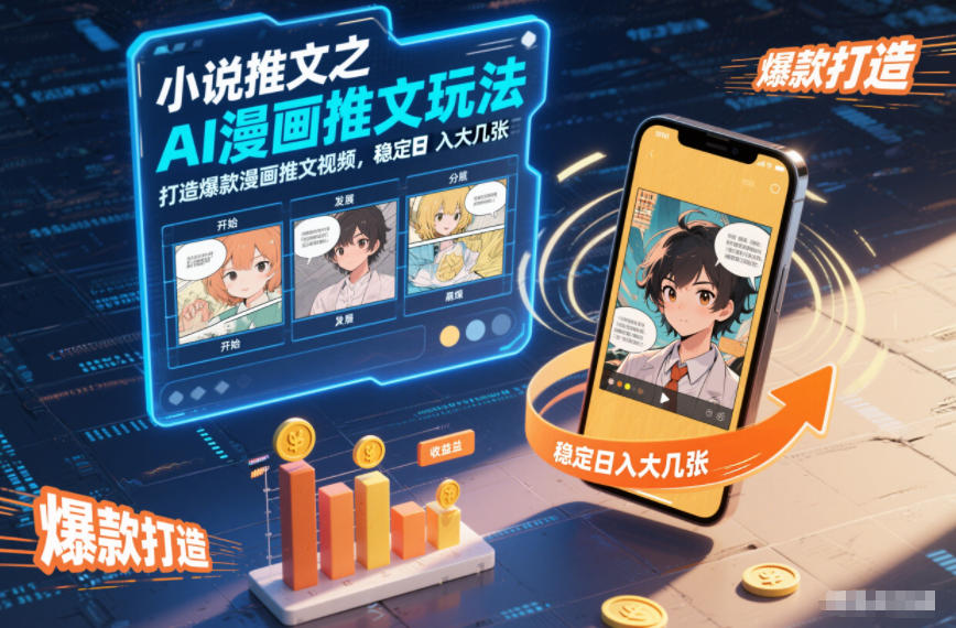 小说推文之AI漫画推文玩法，打造爆款漫画推文视频，稳定日入大几张-HEIXMI（中国站）