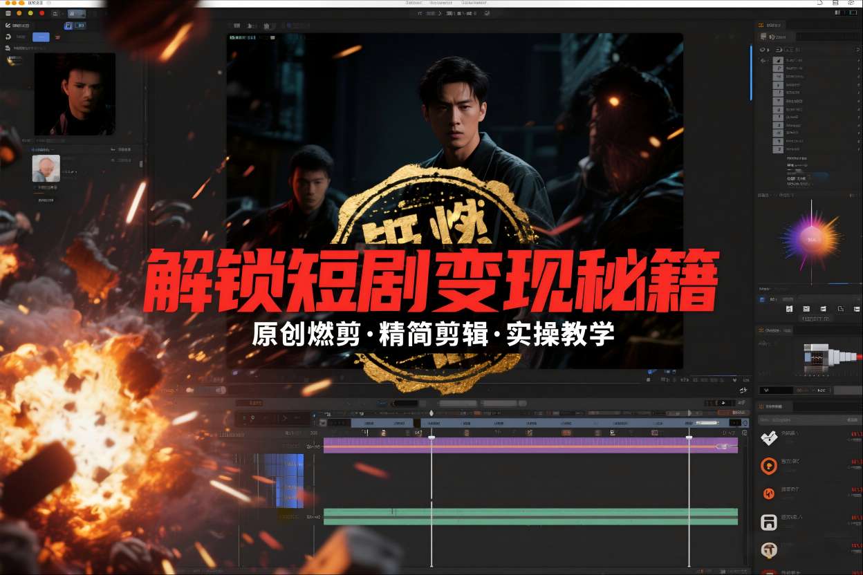 短剧拉新之原创燃剪精简剪辑实操课，解锁短剧变现秘籍-HEIXMI（中国站）
