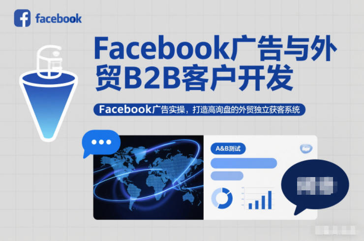 Facebook广告与外贸B2B客户开发，Facebook广告实操，打造高询盘的外贸独立获客系统-HEIXMI（中国站）
