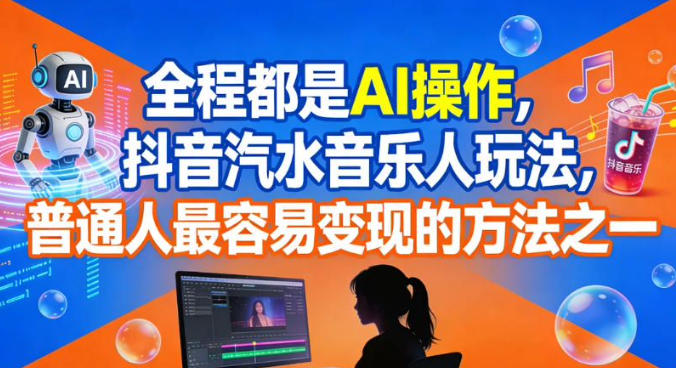 全程都是AI操作，抖音汽水音乐人玩法，普通人最容易变现的方法之一-HEIXMI（中国站）