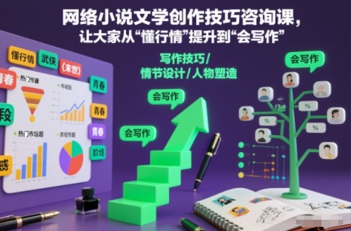 网络小说文学创作技巧咨询课，让大家从“懂行情”提升到”会写作”的高度-HEIXMI（中国站）