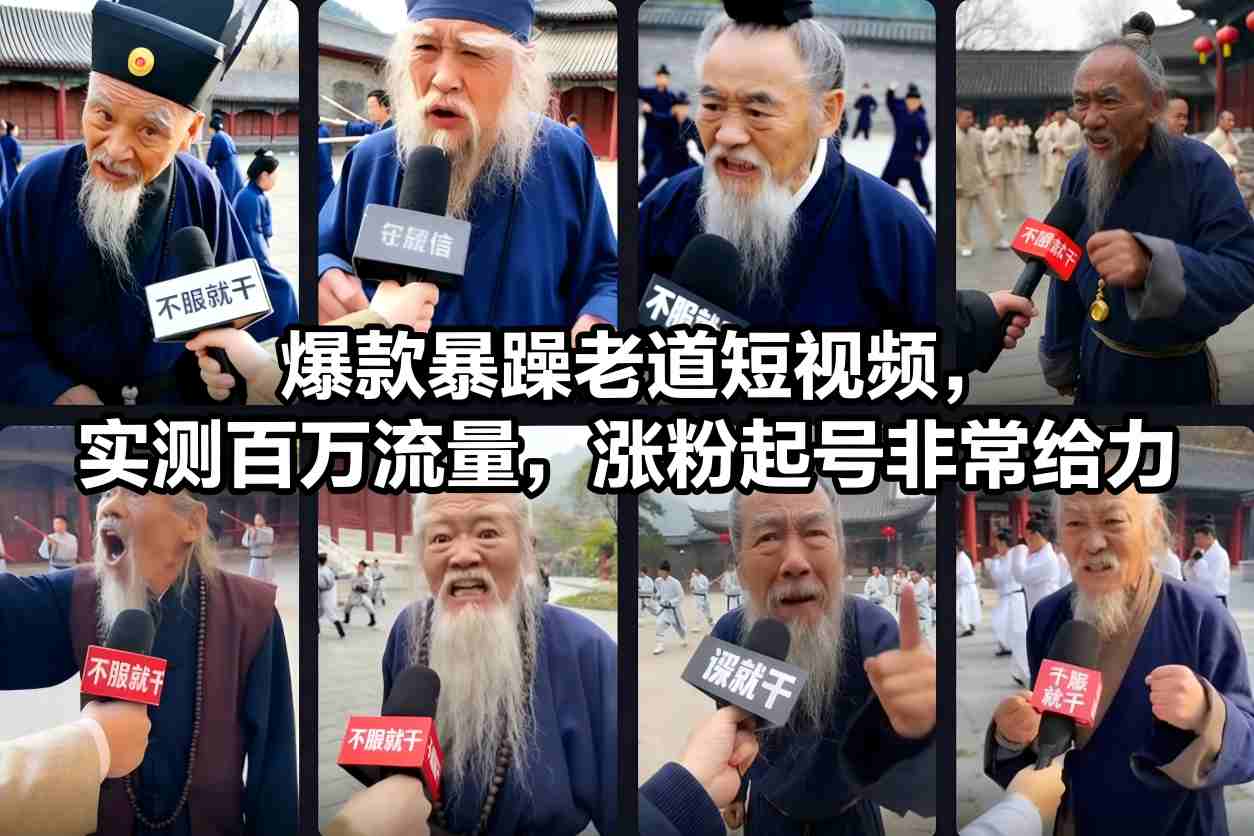 爆款暴躁老道短视频，实测百万流量，涨粉起号非常给力-HEIXMI（中国站）