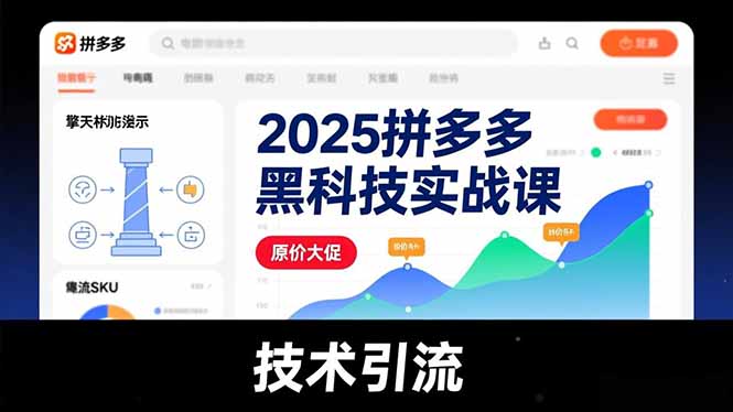 2025拼多多黑科技实战课，擎天柱玩法、爆流SKU、原价大促，技术引流，单店日销轻松破千单-HEIXMI（中国站）
