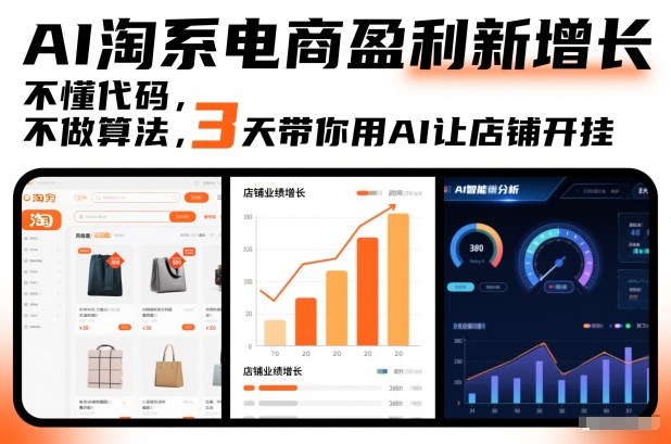 AI淘系电商盈利新增长，不懂代码，不做算法，3天带你用AI让店铺开挂-HEIXMI（中国站）