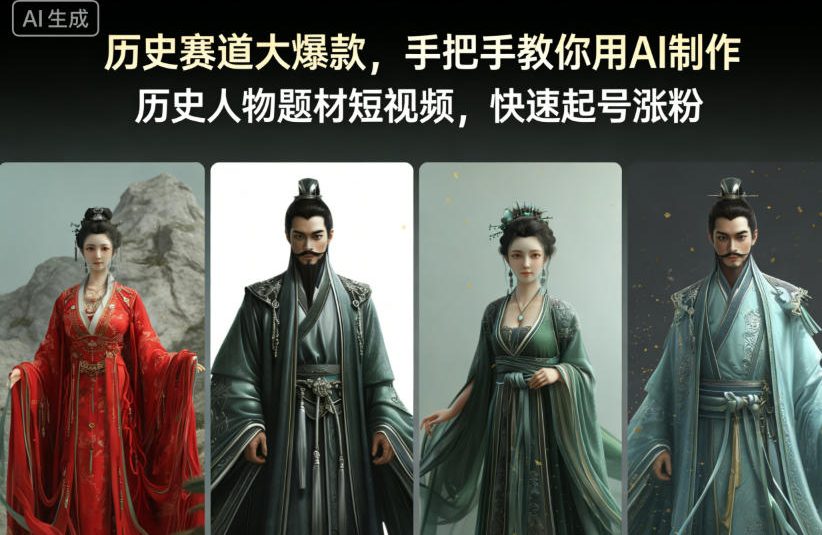 历史赛道大爆款，手把手教你用AI制作历史人物题材短视频，快速起号涨粉-HEIXMI（中国站）
