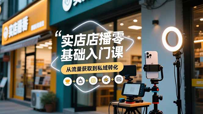 实体店播零基础入门课，实体店+短视频+直播+微信生态+私域社群，从流量获取到私域转化-HEIXMI（中国站）