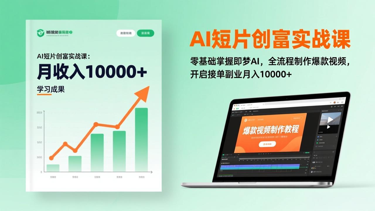 AI短片创富实战课：零基础掌握即梦AI，全流程制作爆款视频，开启接单副业月入10000+(更新-HEIXMI（中国站）