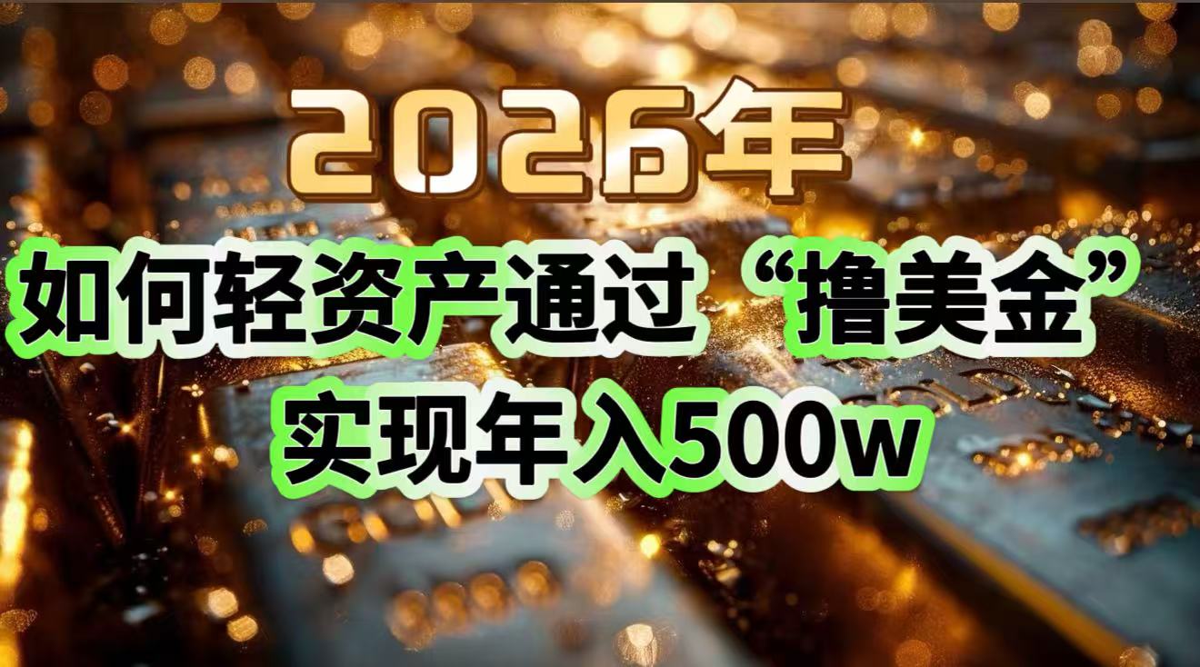 2026年如何轻资产通过“撸美金”实现年入500w-HEIXMI（中国站）
