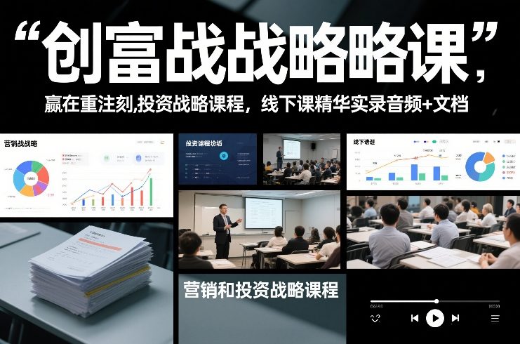 创富战略课，赢在重注时刻，营销和投资战略课程，线下课精华实录音频+文档-HEIXMI（中国站）