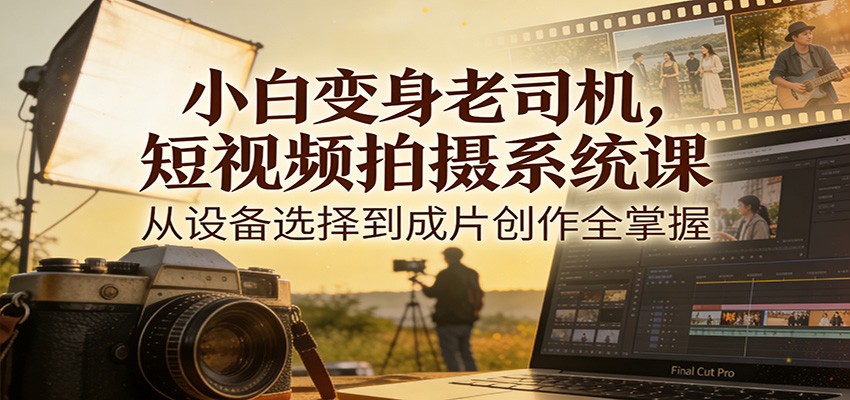小白变身老司机，短视频拍摄系统课，从设备选择到成片创作全掌握-HEIXMI（中国站）