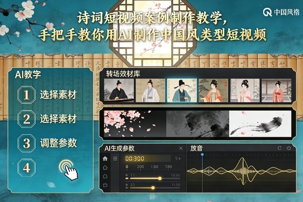 古诗词短视频案例制作教学，手把手教你用AI制作中国风类型短视频-HEIXMI（中国站）