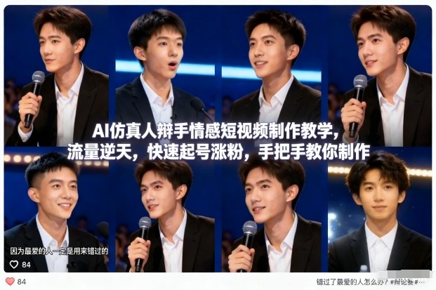 AI仿真人辩手情感短视频制作教学，流量逆天，快速起号涨粉，手把手教你制作-HEIXMI（中国站）