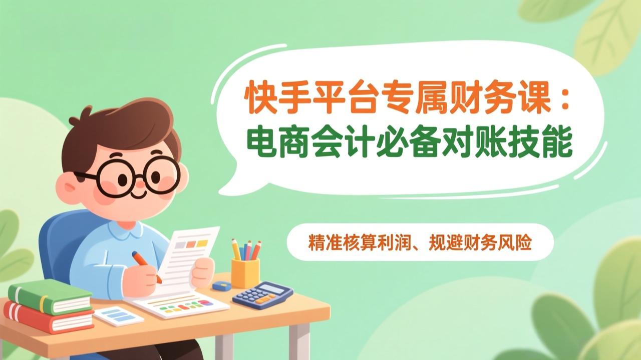 快手平台专属财务课：电商会计必备对账技能，精准核算利润、规避财务风险-HEIXMI（中国站）