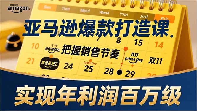 亚马逊爆款打造课，大促节点、全年规划、淡旺季打法，把握销售节奏，实现年利润百万级-HEIXMI（中国站）