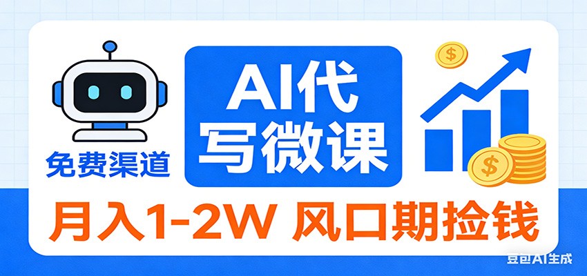 2026告别打工！AI 代写微课，提供免费渠道，月入 1-2W 风口期捡钱-HEIXMI（中国站）