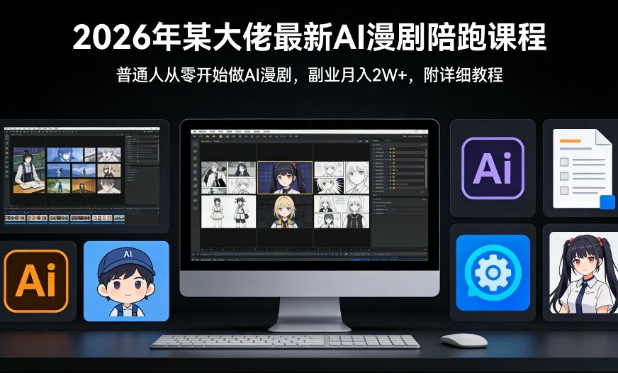 26年某大佬最新Ai漫剧陪跑课程，普通人从零开始做AI漫剧，副业月入2W+-HEIXMI（中国站）