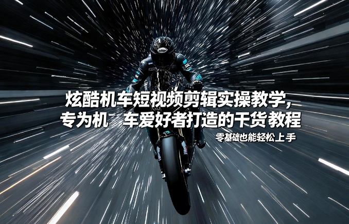 炫酷机车短视频剪辑实操教学，专为机车爱好者打造的干货教程，零基础也能轻松上手-HEIXMI（中国站）