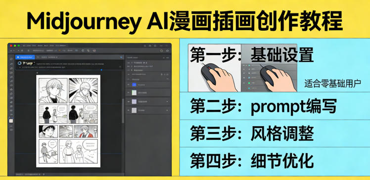 利用Midjourney AI人工智能轻松创作漫画插画教程，零基础创作完整漫画插画-HEIXMI（中国站）