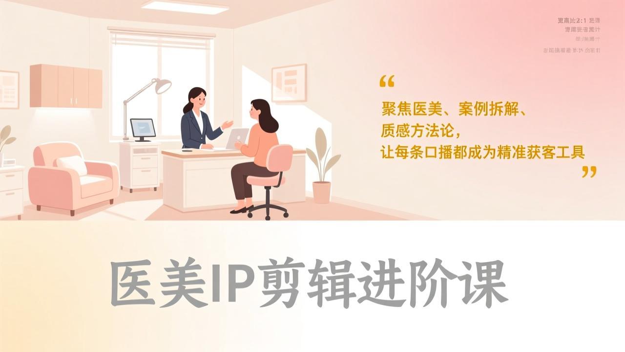 医美IP剪辑进阶课，聚焦医美、案例拆解、质感方法论，让每条口播都成为精准获客工具-HEIXMI（中国站）