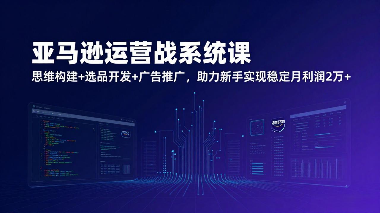 亚马逊运营实战系统课，思维构建+选品开发+广告推广，助力新手实现稳定月利润2万+(更新-HEIXMI（中国站）