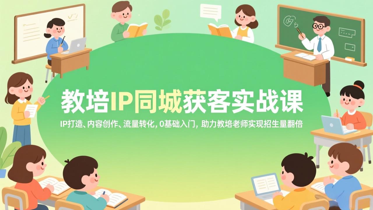 教培IP同城获客实战课，IP打造、内容创作、流量转化，0基础入门，助力教培老师实现招生量翻倍-HEIXMI（中国站）