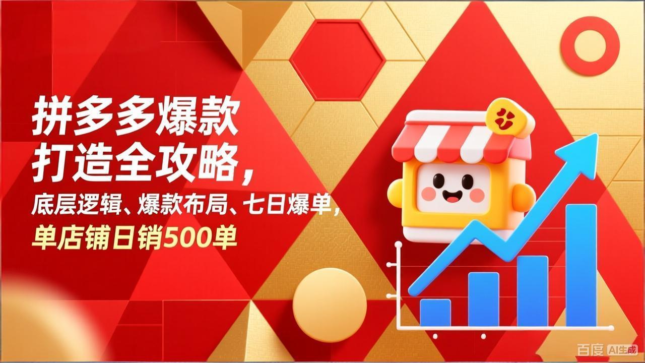 拼多多爆款打造全攻略，底层逻辑、爆款布局、七日爆单，单店铺日销500单-HEIXMI（中国站）