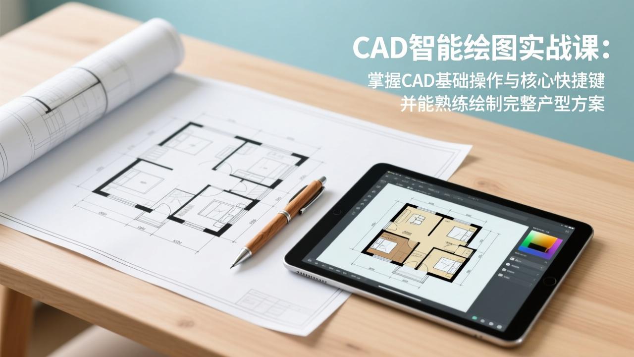 CAD智能绘图实战课：掌握CAD基础操作与核心快捷键，并能熟练绘制完整户型方案-HEIXMI（中国站）
