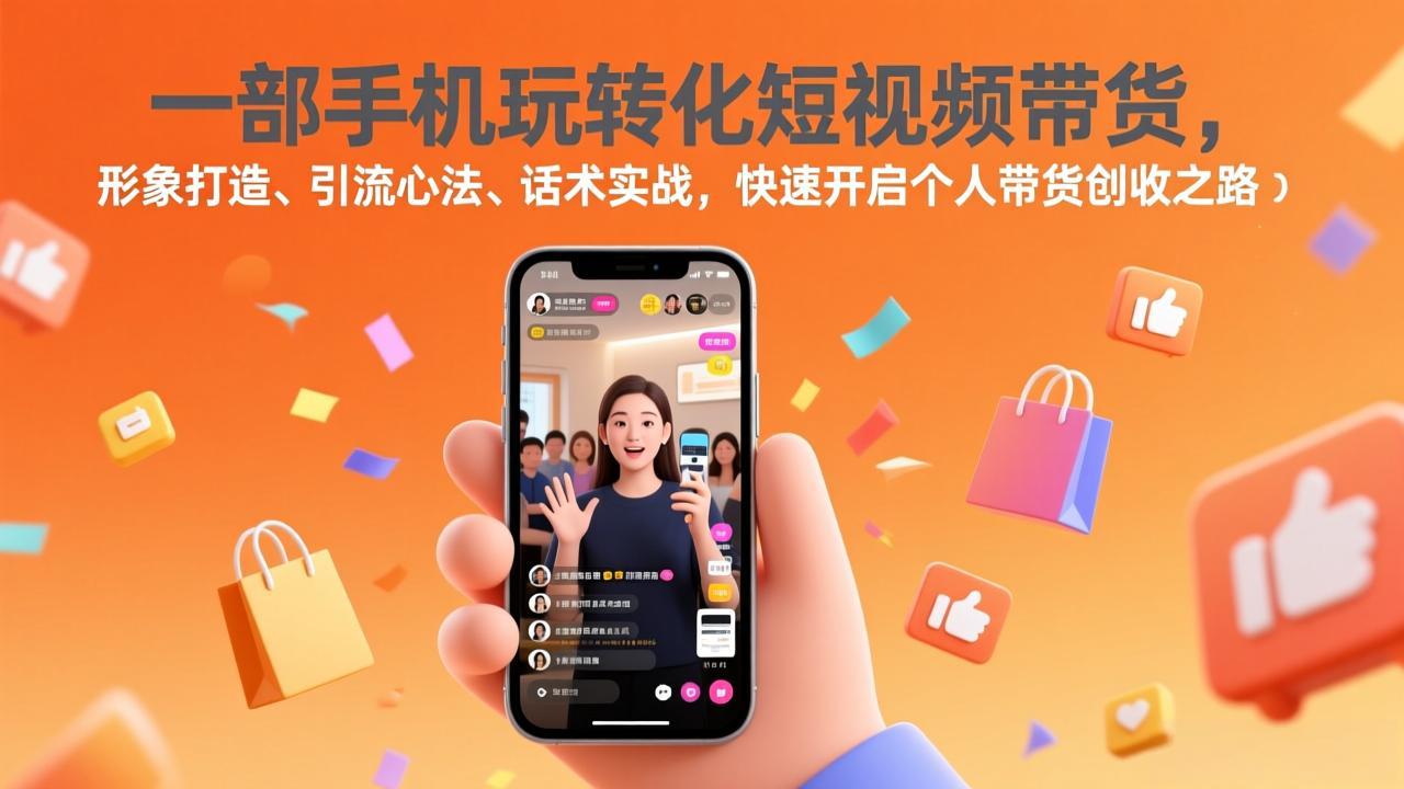 一部手机玩转化短视频带货，形象打造、引流心法、话术实战，快速开启个人带货创收之路-HEIXMI（中国站）