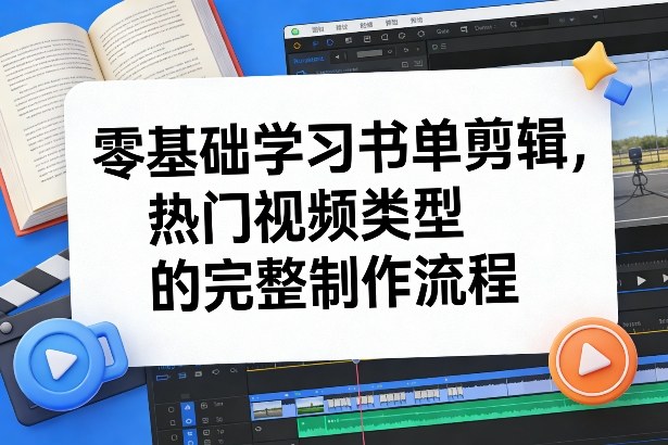 零基础学习书单剪辑，热门视频类型的完整制作流程(更新2026)-HEIXMI（中国站）