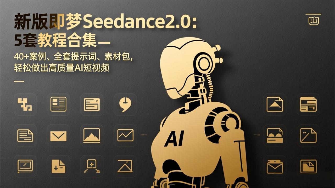新版即梦Seedance2.0：5套教程合集，40+案例、全套提示词、素材包，轻松做出高质量AI短视频-HEIXMI（中国站）