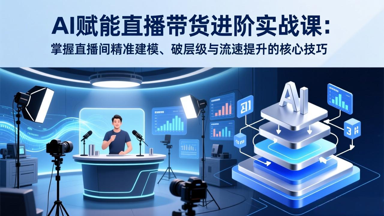 AI赋能直播带货进阶实战课：掌握直播间精准建模、破层级与流速提升的核心技巧-HEIXMI（中国站）