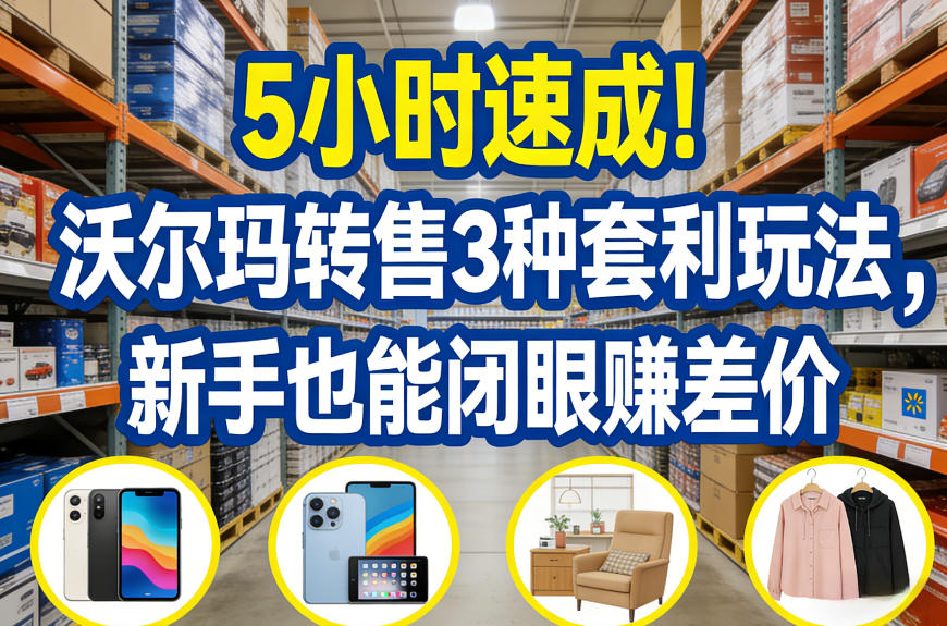 5小时速成！沃尔玛转售3种套利玩法，新手也能闭眼賺差价-HEIXMI（中国站）