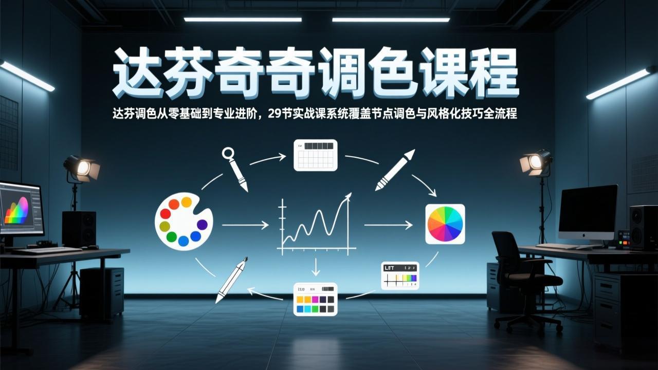 达芬奇调色从零基础到专业进阶，29节实战课系统覆盖节点调色与风格化技巧全流程-HEIXMI（中国站）
