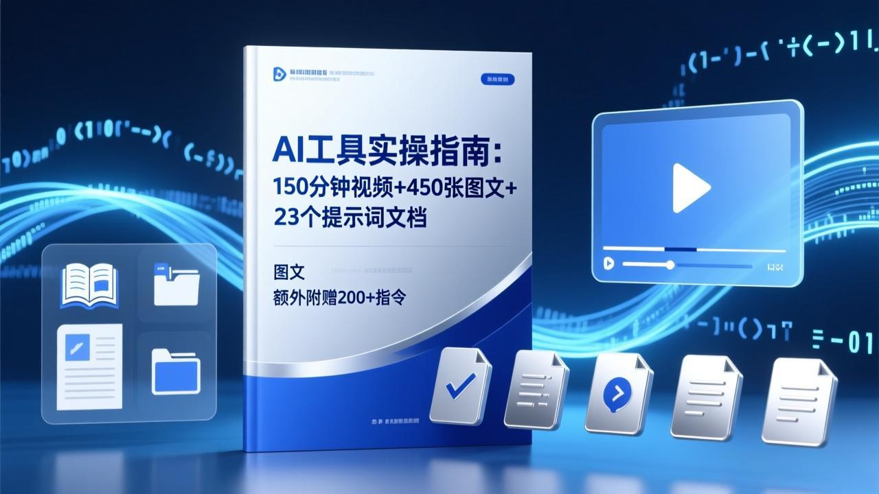 AI工具实操指南：150分钟视频+450张图文+23个提示词文档，额外附赠200+指令-HEIXMI（中国站）