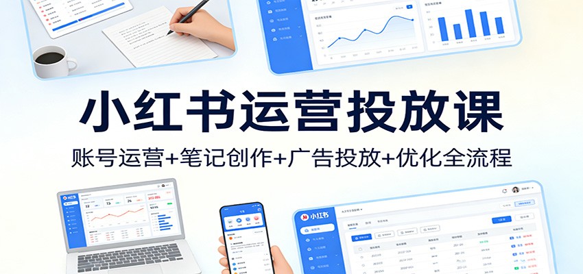 小红书运营投放课：账号运营+笔记创作+广告投放+优化全流程-HEIXMI（中国站）