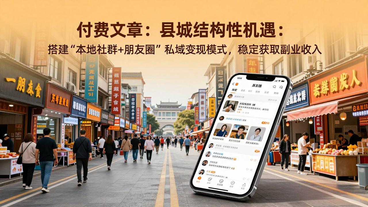 付费文章：县城结构性机遇：搭建“本地社群+朋友圈”私域变现模式，稳定获取副业收入-HEIXMI（中国站）