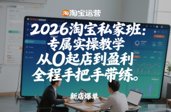 2026淘宝私家班：专属实操教学，从0起店到盈利，全程手把手带练(更新26年3月)-HEIXMI（中国站）