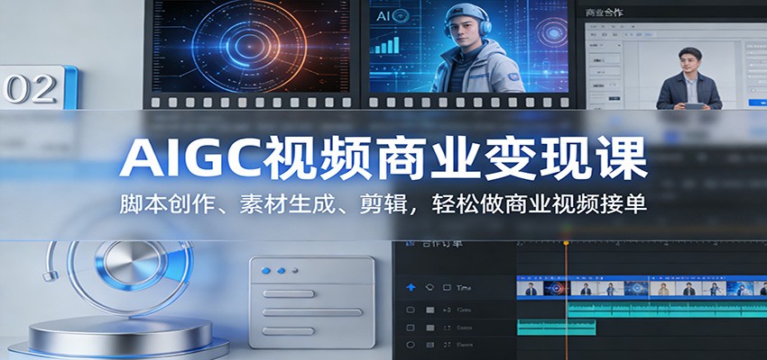 AIGC视频商业变现课：脚本创作、素材生成、剪辑，轻松做商业视频接单-HEIXMI（中国站）